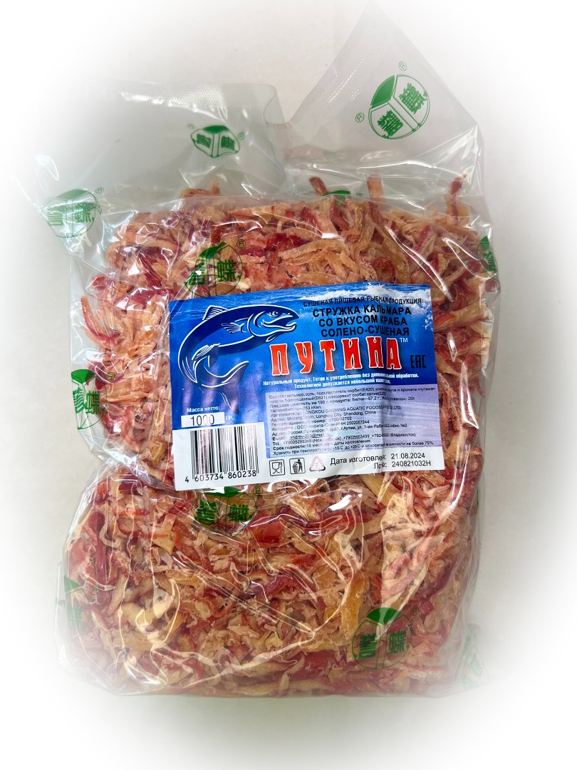 Кальмар стружка со вкусом краба "Розовая" (ПУТИНА) в Тольятти